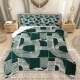 thumbnail image 1 of Feelyou Chic Minimalst Teens Bedding Comforter Set, Stripes Lines Dark Green Twin Comforter Sets, Vintage Simple Fashion Reversible Bedding Set, Luxury Bedroom Decor, 2 Pieces, 1 of 8