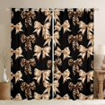 thumbnail image 1 of Feelyou Chic Princess Bowknot Black Out Curtains, Fashion Cheetah Leopard Print Curtains Pack of 2 (42x63 Each), Ribbon Bow Theme Bedroom Curtains, Living Room Curtains Decor, 1 of 6