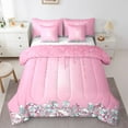 thumbnail image 1 of Feelyou Chic Princess Fashion Twin Bedding Sets 7-Piece, Glitter Sequin Print Bedding Comforter Set, Teen Adult Girl Female Sheet Sets, Breathable Home Decor, 1 of 7