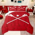 thumbnail image 1 of Feelyou Child American Lacrosse Bedding Comforter Set, Ball Sports Gaming Twin Comforter Sets, Red Cartoon Theme Reversible Bedding Set, Microfiber Bedroom Decor, 2 Pieces, 1 of 8
