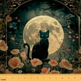 thumbnail image 1 of Feelyou Child Black Cat Fabric by the Yard 5 Yards, Vintage Boho Flower Floral Room Decor Fabric by the Yard, Gothic Castle Halloween Fabric for Sewing, Luxury Bedroom Decor, 1 of 6