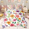 thumbnail image 1 of Feelyou Child Flower Floral Twin Bedding Sets 7-Piece, Cartoon Leaf Plant Bedding Comforter Set, Cute Princess Theme Reversible Sheet Sets, Ultra Soft Bedroom Decor, 1 of 8