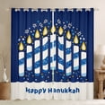 thumbnail image 1 of Feelyou Child Happy Hanukkah Blackout Curtains Set of 2 (52x84 Each), Cartoon David Star Window Curtains, Western Farmhouse Holiday Curtains and Drapes, Living Room Curtains Decor, 1 of 6