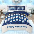 thumbnail image 1 of Feelyou Child Happy Hanukkah Full Size Comforter Sets, Cartoon David Star Bedding Comforter Set, Western Farmhouse Holiday Reversible Bedding Sets, Ultra Soft Bedroom Decor, 3 Pieces, 1 of 8