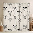 thumbnail image 1 of Feelyou Child Kawaii Bow-tie Black Out Curtains, Bowknot Ribbon Stripes Curtains Pack of 2 (42x63 Each), Cartoon Princess Style Bedroom Curtains, Curtains and Drapes Room Decor, 1 of 6