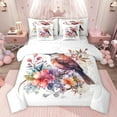 thumbnail image 1 of Feelyou Chinese Flower Bird Bedding Comforter Set 7pcs, Modern Fashion King Bedding Sets, Artwork Watercolor Reversible Bed Sheets, Breathable Home Decor, 1 of 8