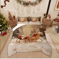 thumbnail image 1 of Feelyou Christmas Carriage 01, Xmas Santa Claus Twin Comforter Sets, Tree Snowflake Reversible Bedding Set, Super Cozy Room Decor,2 Pieces, 1 of 8
