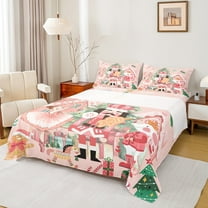 Feelyou Christmas Nutcracker Twin Sheet Sets for Kid, Dreamy Princess Fairy Twin Fitted Sheet, Kawaii Rat Guard Flat Sheet, Microfiber Bedroom Decor, 3pcs