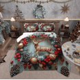 thumbnail image 1 of Feelyou Christmas Poinsettia Flower Bedding Comforter Set, Winter Festival Twin Comforter Sets, Teen Kid Child Adult Reversible Bedding Set, Super Cozy Room Decor, 2pcs, 1 of 8