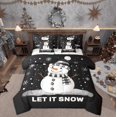 thumbnail image 1 of Feelyou Christmas Snowman Bedding Comforter Set 7pcs, Winter Wonderland Landscape Queen Bedding Sets, Let It Snow Reversible Queen Sheet Sets, Ultra Soft Home Decor, 1 of 7