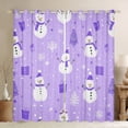 thumbnail image 1 of Feelyou Christmas Snowman Black Out Curtains, Winter Wonderland Landscape Curtains Pack of 2 (42x63 Each), Purple Xmas Gift Bedroom Curtains, Luxury Bedroom Decor, 1 of 5
