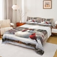 thumbnail image 1 of Feelyou Christmas Snowman Queen Sheet Sets, Cartoon Red Bird Flat Sheet, Vintage Farmhouse Cabin Queen Fitted Sheet, Microfiber Bedroom Decor, 4-Piece, 1 of 7