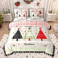 thumbnail image 1 of Feelyou Christmas Tree Bedding Comforter Set 7 Pieces for Kids, Chic Buffalo Plaid Full Bedding Set, Cartoon Stars Print Reversible Fitted Sheet Flat Sheet, Ultra Soft Bedroom Decor, 1 of 7