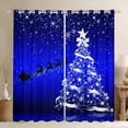 thumbnail image 1 of Feelyou Christmas Tree Kids Curtains Pack of 2 (42x84 Each), Magic Jungle Reindeer Curtains Blackout, Glitter Xmas Stars Print Bedroom Curtains, Window Curtains Decor, 1 of 6