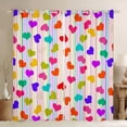 thumbnail image 1 of Feelyou Colorful Heart Curtains (2, 52x84), Kid Stripes Geometric Kawaii, 1 of 6