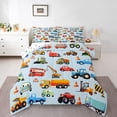 thumbnail image 1 of Feelyou Construction Truck Twin Comforter Sets, Cartoon Excavator Bedding Set, 2pcs, 1 of 8
