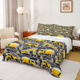 thumbnail image 1 of Feelyou Construction Vehicle Boys Bed Sheets, Grey Yellow King Sheets, Cartoon Truck Theme Sheet Set, Breathable Home Decor, 4pcs, 1 of 7