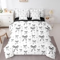 thumbnail image 1 of Feelyou Cool Princess Bow Bedding Comforter Set 7pcs, Stars Print Queen Bedding Sets, 1 of 8