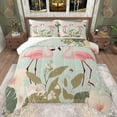 thumbnail image 1 of Feelyou Couple Flamingo Animal Bedding Comforter Set, Cherry Blossoms Floral Twin Comforter Sets, Retro Chinese Style Reversible Bedding Set, Ultra Soft Bedroom Decor, 2-Piece, 1 of 8