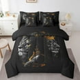thumbnail image 1 of Feelyou Couple Lion Animal Bedding Comforter Set 7 Pieces, Kawaii Black Girl Full Bedding Set, Tribal Western Princess Reversible Fitted Sheet Flat Sheet, Ultra Soft Home Decor, 1 of 7