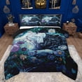 thumbnail image 1 of Feelyou Couple Wolf Animal Full Size Comforter Sets, Kawaii Jungle Animal Bedding Comforter Set, Rustic Groovy Flower Reversible Bedding Sets, Lightweight Room Decor, 3pcs, 1 of 8