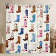 thumbnail image 1 of Feelyou Cowboy Boot Black Out Curtains, Cartoon Bohemian Curtains Pack of 2 (42x63 Each), 1 of 6