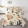 thumbnail image 1 of Feelyou Cowgirl Boot Full Size Comforter Sets, Western Cactus Flower Bedding Sets, 3pcs, 1 of 8
