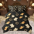 thumbnail image 1 of Feelyou Cowgirl Cowboy Hat Bedding Comforter Set 7pcs, Rustic Farmhouse Queen Bedding Sets, Western Princess Style Reversible Queen Sheet Sets, Lightweight Room Decor, 1 of 8