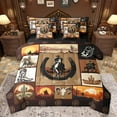 thumbnail image 1 of Feelyou Cowgirl Cowboy Kids Bedding Comforter Set 7pcs, Rustic Horse Animal King Bedding Sets, Southwestern Theme Reversible Bed Sheets, Super Cozy Room Decor, 1 of 7
