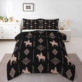 thumbnail image 1 of Feelyou Cowgirl Horse Teen Queen Comforter Set, Black Boho Aztec Bedding Set, 3pcs, 1 of 8