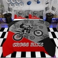 thumbnail image 1 of Feelyou Cross Bike Lover Bedding Comforter Set for Child, Motorcycle Speed Sport Twin Comforter Sets, Gray Red Cartoon Reversible Bedding Set, Breathable Home Decor, 2-Piece, 1 of 9