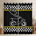 thumbnail image 1 of Feelyou Cross Bike Lover Blackout Curtains Set of 2 (52x84 Each) for Child, Motorcycle Speed Sport Window Curtains, Black Yellow Cartoon Curtains and Drapes, Blackout Curtains Room Decor, 1 of 6