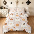 thumbnail image 1 of Feelyou Cute Bow Ghost Full Size Comforter Sets, Hippie Autumn Flower Bedding Comforter Set, Beige, Halloween Reversible, 3-Piece, 1 Comforter and 2 Pillowcases, 1 of 7