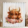thumbnail image 1 of Feelyou Cute Cartoon Cow Blackout Curtains Set of 2 (52x84 Each) for Teen, Kawaii Daisy Flower Floral Window Curtains, Farmhouse Animal Curtains and Drapes, Living Room Curtains Decor, 1 of 6