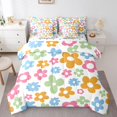 thumbnail image 1 of Feelyou Cute Cartoon Flower Bedding Comforter Set 7pcs for Kids, Blossoms Floral King Bedding Sets, Kawaii Princess Style Reversible Bed Sheets, Microfiber Bedroom Decor, 1 of 8