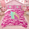 thumbnail image 1 of Feelyou Cute Cat Kitten Bedding Comforter Set for Kids, Pink Camo Camouflage Twin Comforter Sets, Fashion Sequin Print Reversible Bedding Set, Breathable Home Decor, 2-Piece, 1 of 8