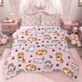 thumbnail image 1 of Feelyou Cute Cat Kitten Twin Comforter Sets, Cartoon Animal Bedding Set, 2pcs, 1 of 8