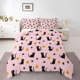 thumbnail image 1 of Feelyou Cute Cat Twin Comforter Sets, Pink Cartoon Bedding Set, 2-Piece, 1 of 6