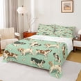 thumbnail image 1 of Feelyou Cute Dalmatian Dog Queen Sheet Sets, Kawaii Cartoon Animal Flat Sheet, Teens Kids Boys Girls Queen Fitted Sheet, Microfiber Bedroom Decor, 4-Piece, 1 of 7
