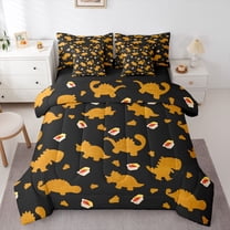 Feelyou Cute Dinosaur Twin Bedding Sets 7pcs, Animal Bedding Comforter Set