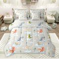 thumbnail image 1 of Feelyou Cute Dragon Animal Bedding Comforter Set 7pcs, Dreamy Stars Cloud Grey King Bedding Sets, Teens Kids Boys Girls Reversible Bed Sheets, Super Cozy Room Decor, 1 of 8