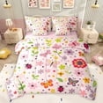 thumbnail image 1 of Feelyou Cute Floral Flower Twin Bedding Sets 7-Piece for Kids, Spring Garden Plant Bedding Comforter Set, Butterfly Ladybug Reversible Sheet Sets, Microfiber Bedroom Decor, 1 of 9