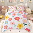 thumbnail image 1 of Feelyou Cute Floral Kids Full Size Comforter Sets, Spring Garden Flower Bedding Comforter Set, Kawaii Cartoon Blossoms Reversible Bedding Sets, Ultra Soft Bedroom Decor, 3pcs, 1 of 8