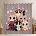 thumbnail image 1 of Feelyou Cute Funny Kitten Black Out Curtains for Child, Kawaii Cat Curtains Pack of 2 (42x63 Each), Cartoon Animal Theme Bedroom Curtains, Black Out Curtains Decor, 1 of 7