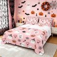 thumbnail image 1 of Feelyou Cute Ghost Pumpkin King Sheets, Kawaii Cat Spider Bedding, 4pcs, 1 Flat Sheet, 1 Fitted Sheet and 2 Pillowcases, 1 of 5