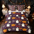 thumbnail image 1 of Feelyou Cute Ghost Pumpkin Twin Bedding, Cartoon Gothic Skull Bat Bedding Comforter Set, Halloween Reversible, 7pcs, 1 of 7