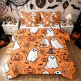 thumbnail image 1 of Feelyou Cute Ghost Pumpkin Twin Bedding, Spooky Spider Web Bedding Comforter Set, Orange, Halloween Reversible, 7 Pieces, 1 of 7