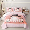 thumbnail image 1 of Feelyou Cute Ghost Witch Hat Quilt Full, Kawaii Halloween Pumpkin Full Bedspread Sets, 3-Piece, 1 Comforter and 2 Pillowcases, 1 of 7