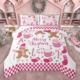 thumbnail image 1 of Feelyou Cute Gingerbread Man Queen Comforter Set, Cartoon Christmas Bedding Sets, Teens Kids Women Girls Reversible Bedding Comforter Set, Breathable Home Decor, 3pcs, 1 of 8