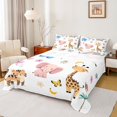 thumbnail image 1 of Feelyou Cute Giraffe Elephant Full Size Sheets, Jungle Animal Theme Bed Sheets, 4pcs, 1 of 7